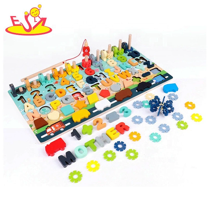 Wooden puzzle Magnetic Fishing Game Toys W12D282