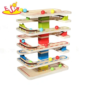 New sale preschool wooden marble run set for kids W04E114