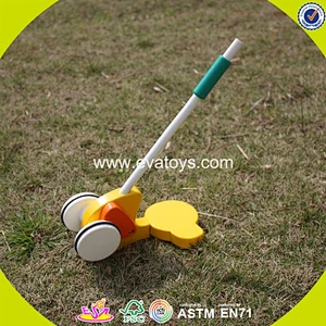New arrived cartoon wooden animal car pull toy for kids W05A031