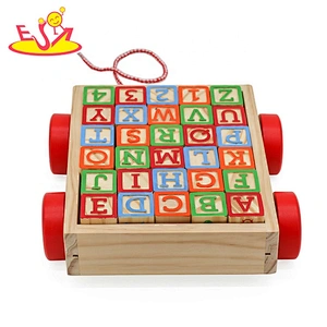 2021 wholesale Wooden blocks car for toddlers W13C045