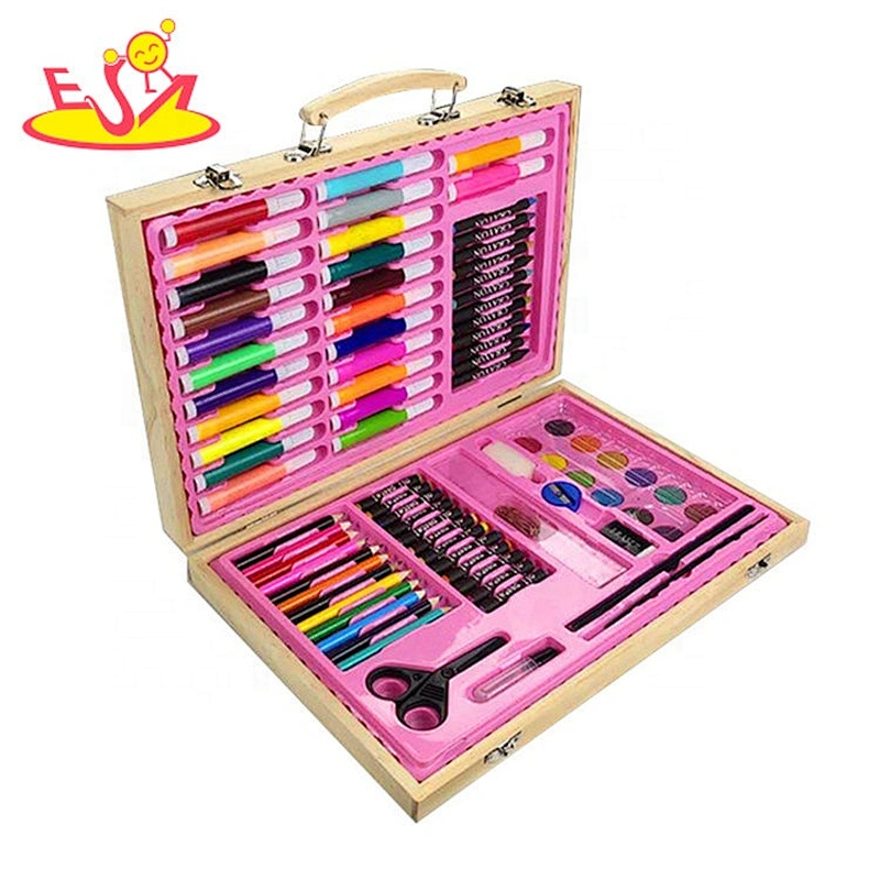 Hot sale 86PCS drawing set in wooden case for kids  W12B183
