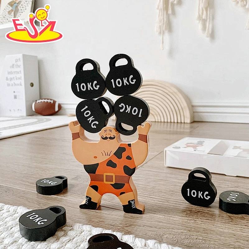 2021 Popular cartoon balance block game hand-eye coordination early education wooden stacking toys W13D315