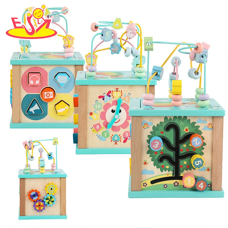 2021 Popular educational activity matching box number recognition wooden bead maze toy for kids W11B277