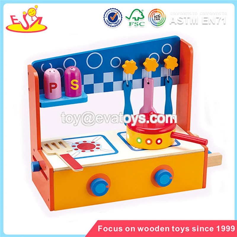 High quality preschool kids play barbecue wooden toy bbq set for kids W10D317