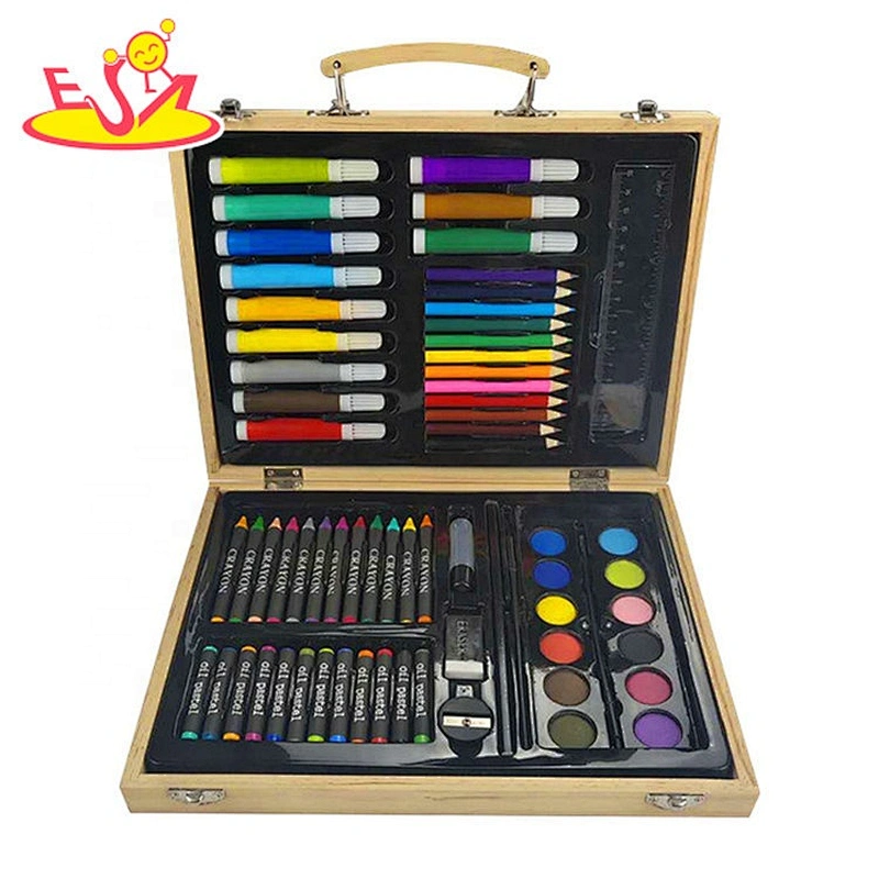 Most popular 67PCS drawing set in wooden case for kids gift W12B181
