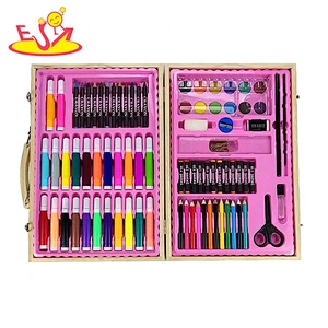 Hot sale 86PCS drawing set in wooden case for kids  W12B183