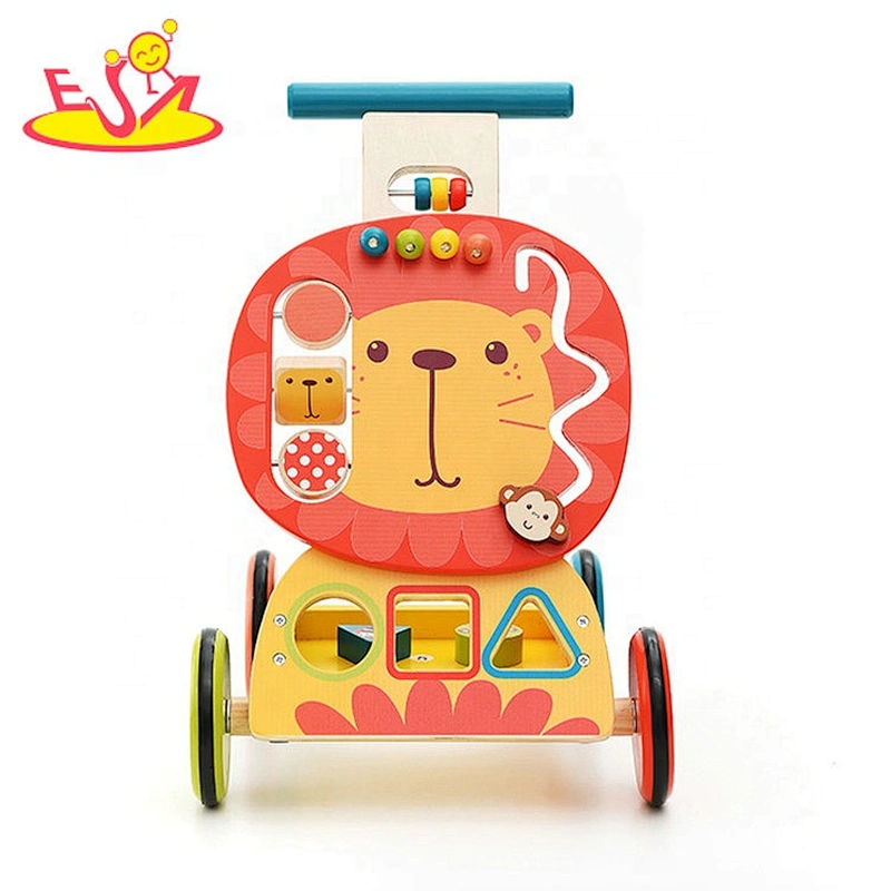 2021 New hottest wooden lion push walker multi-function for kids  W16E163