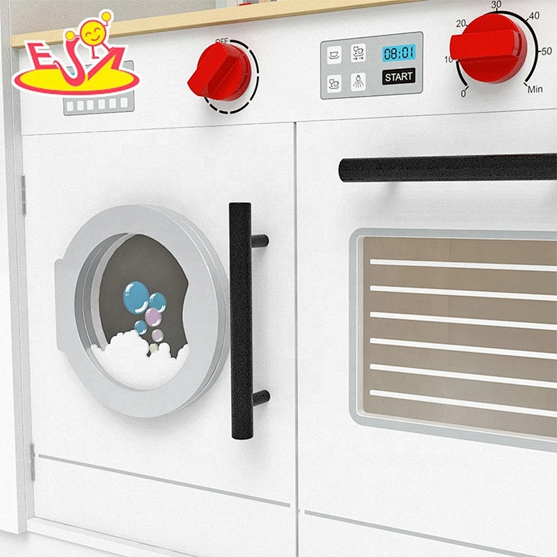 Best sale white wooden kitchen set toys for pretend play W10C609