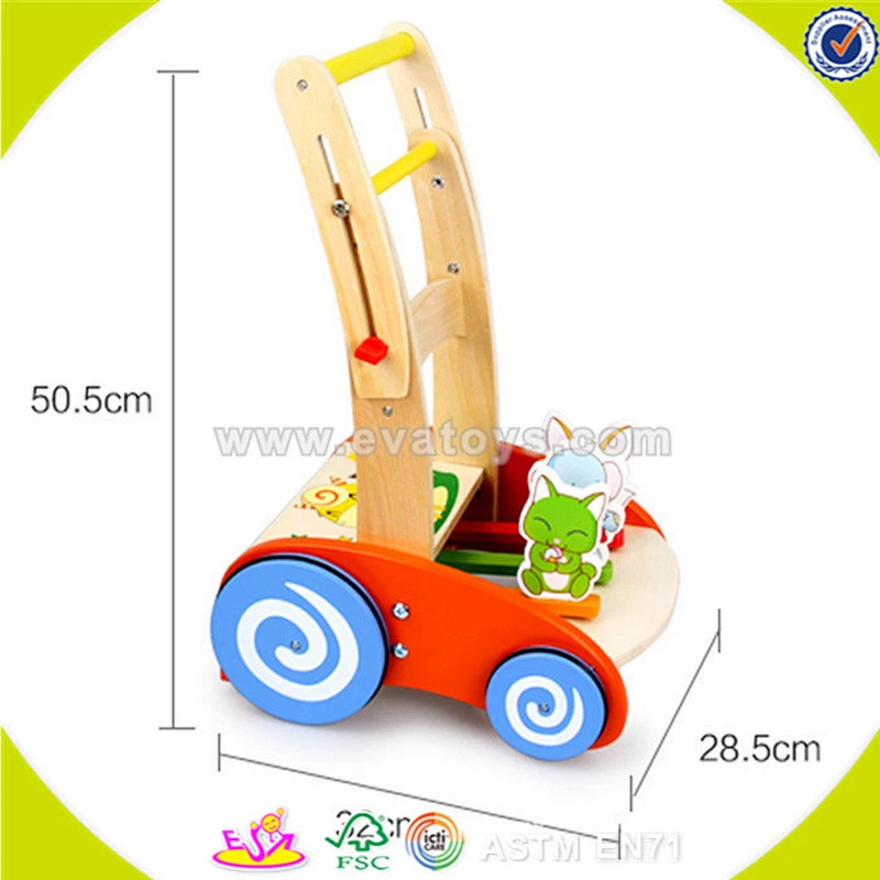 wholesale lovely wooden doll prams stroller for kids push W16E032