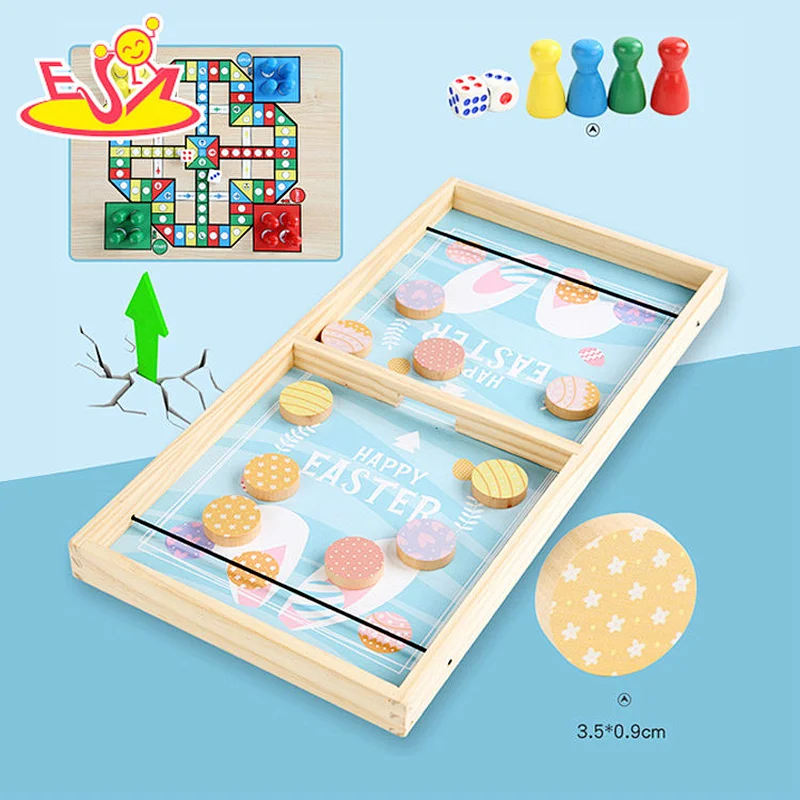 2021 new sale wooden Cherry 2 in 1 ejection chess for children W11A134E