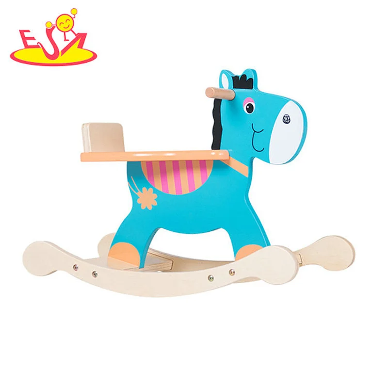 2021 New design wooden lion rocking horse for baby  W16D126