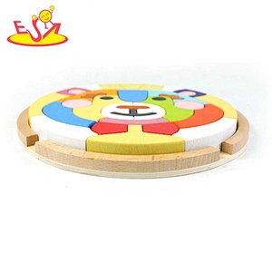 Hot sale educational Wooden animal blocks puzzle W14A259