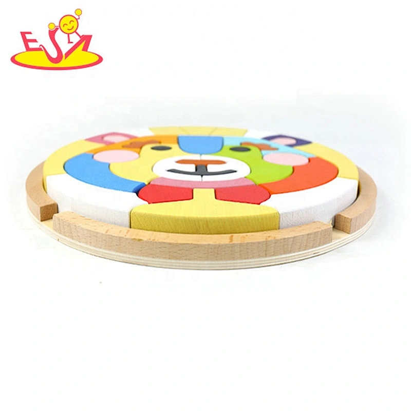 Hot sale educational Wooden animal blocks puzzle W14A259