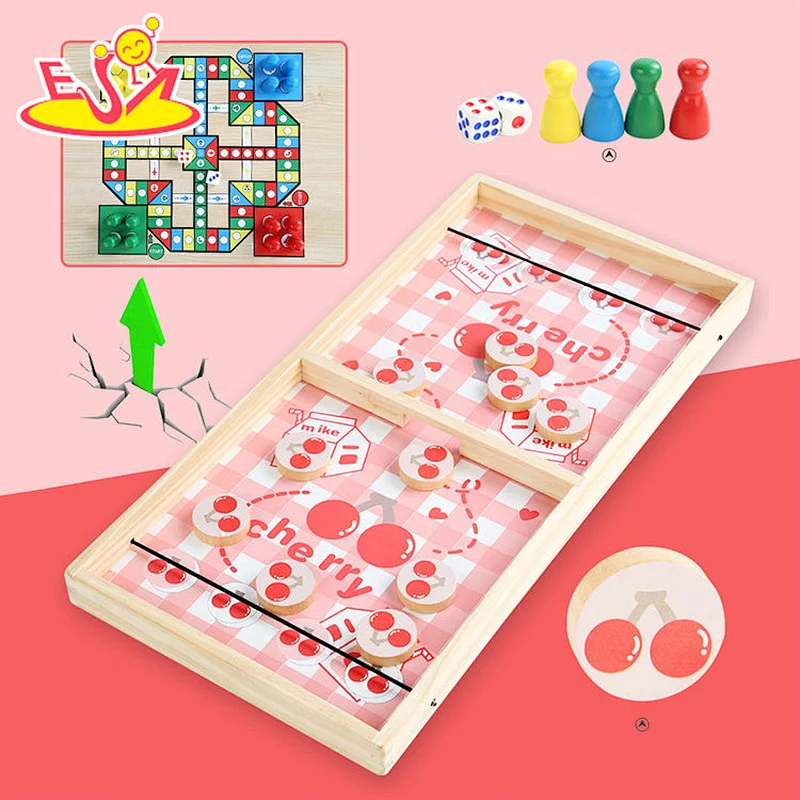 2021 new sale wooden Cherry 2 in 1 ejection chess for children W11A134E