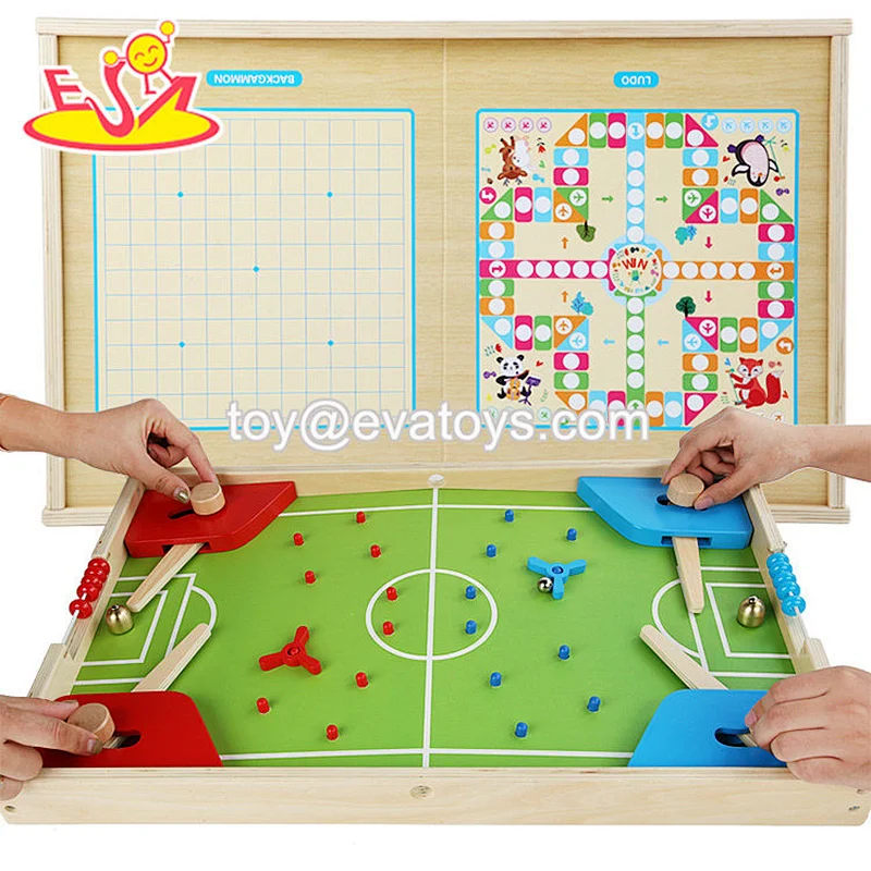 Most popular wooden 3 in 1 ejection chess for kids W11A133