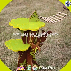2018 New products indoor children toys wooden treehouse dollhouse W03B059