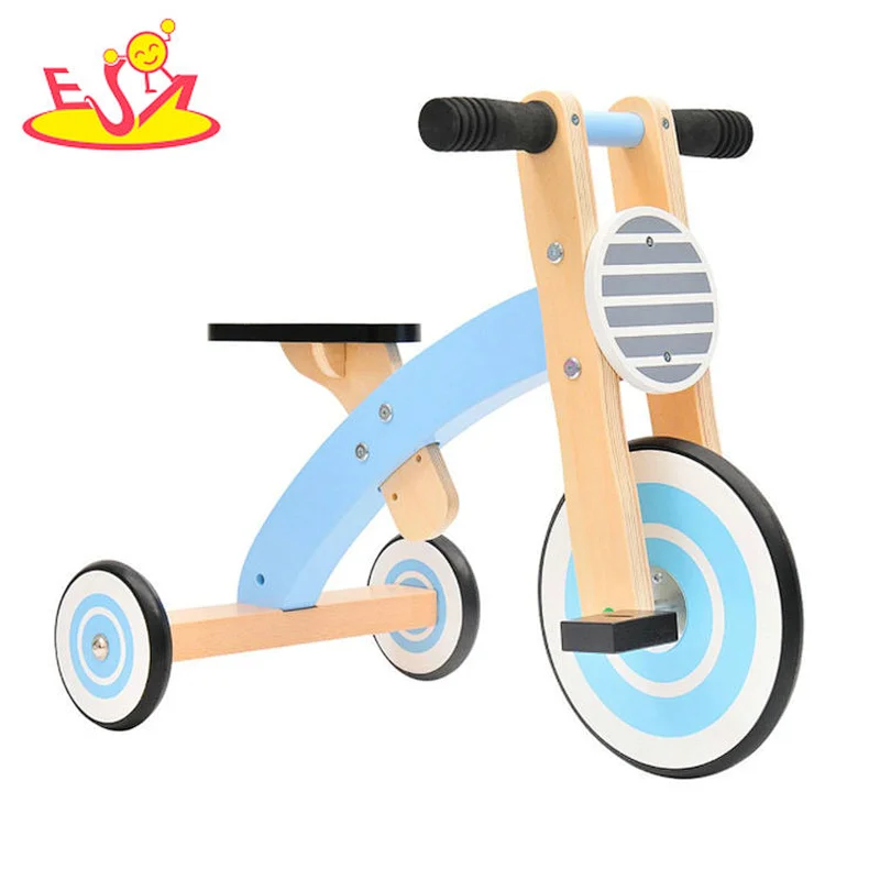 High quality blue wooden balance bike for kids playing  W16A046
