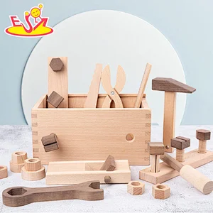 2021 New design  pretend play set hardwood tool box for kids W03D151