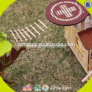 2018 New products indoor children toys wooden treehouse dollhouse W03B059