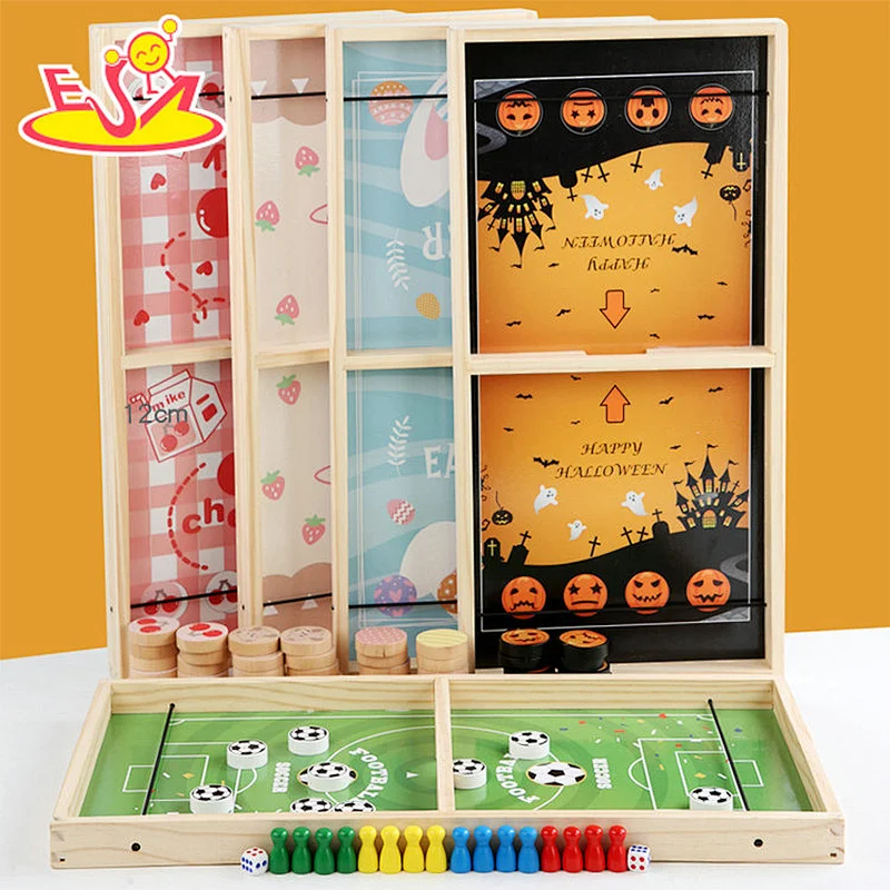Customize wooden Halloween 2 in 1 ejection chess for children W11A134A