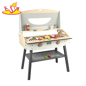 High quality preschool kids play barbecue wooden toy bbq set for kids W10D317