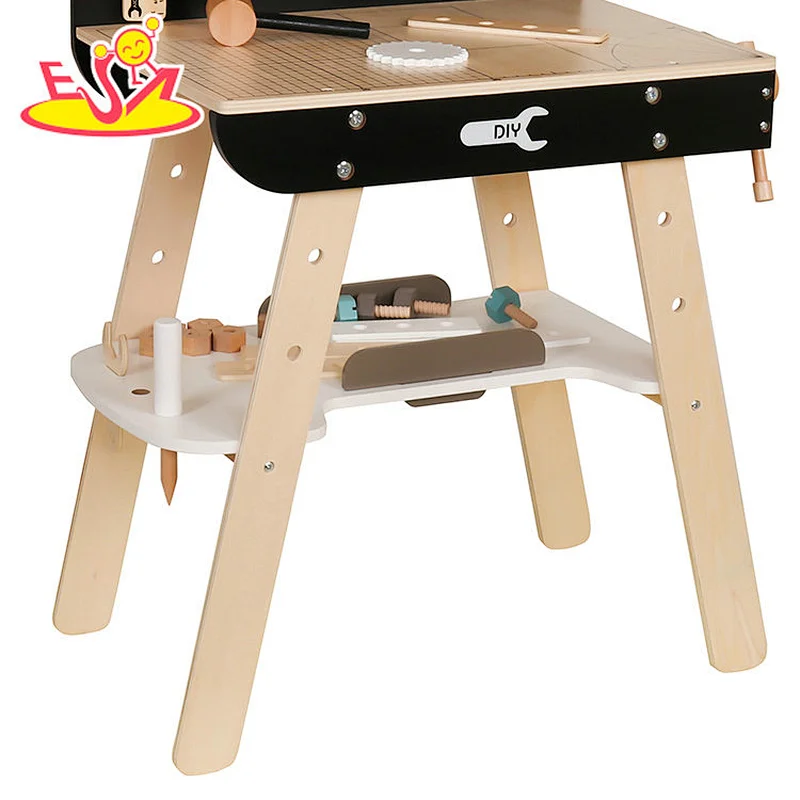 Customize educational wooden drill & learn toolbox workbench DIY toys for kids W03D140