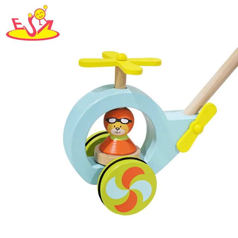 New arrived cartoon wooden animal car pull toy for kids W05A031