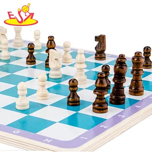 2021 new design cute wooden 2 in 1 chess board ludo game for kids' entertainment W11A132