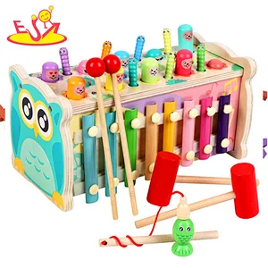 High quality funny wooden baby hammer toy for wholesale W11G083