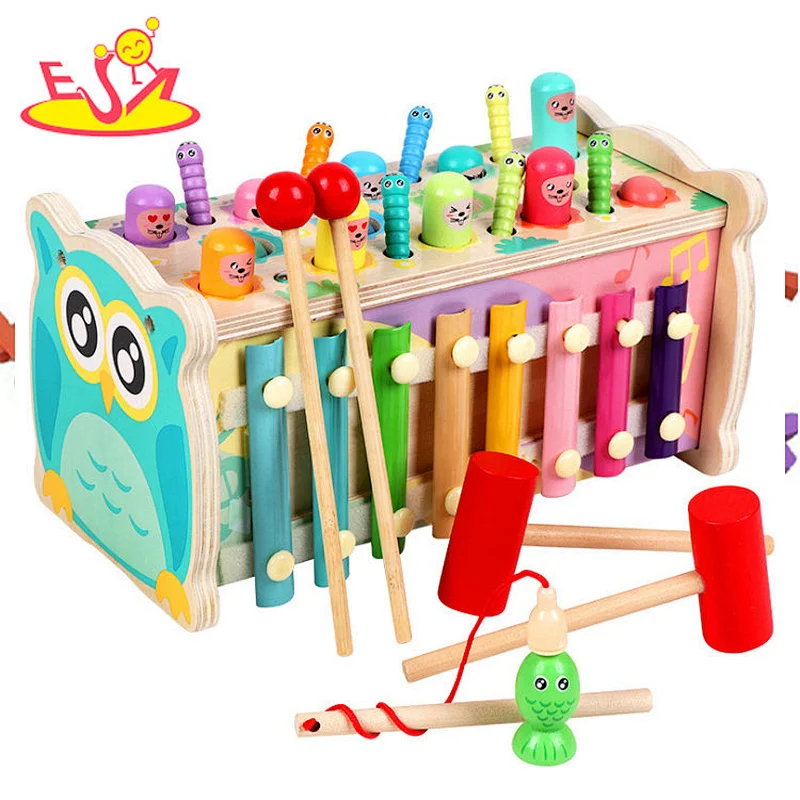 High quality funny wooden baby hammer toy for wholesale W11G083
