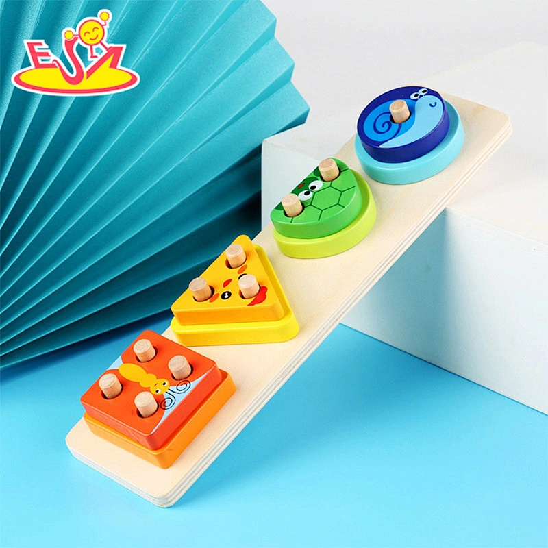 2021 New arrival shape matching toys early educational animal recognition game stacking block  W13E157