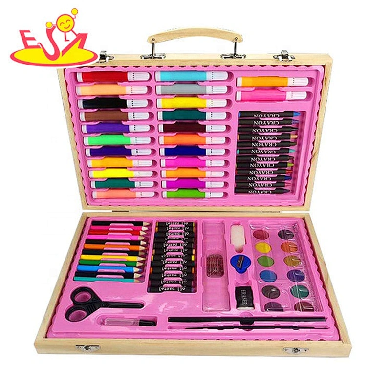 Hot sale 86PCS drawing set in wooden case for kids  W12B183