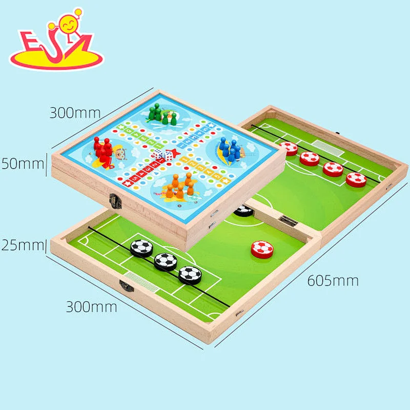 2021 hot sale wooden Cherry 2 in 1 ejection chess for children W11A134D