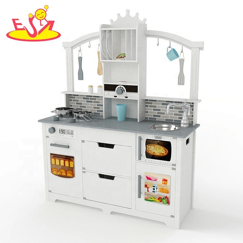 Customize wood oven kitchen toy with induction cooker W10C613