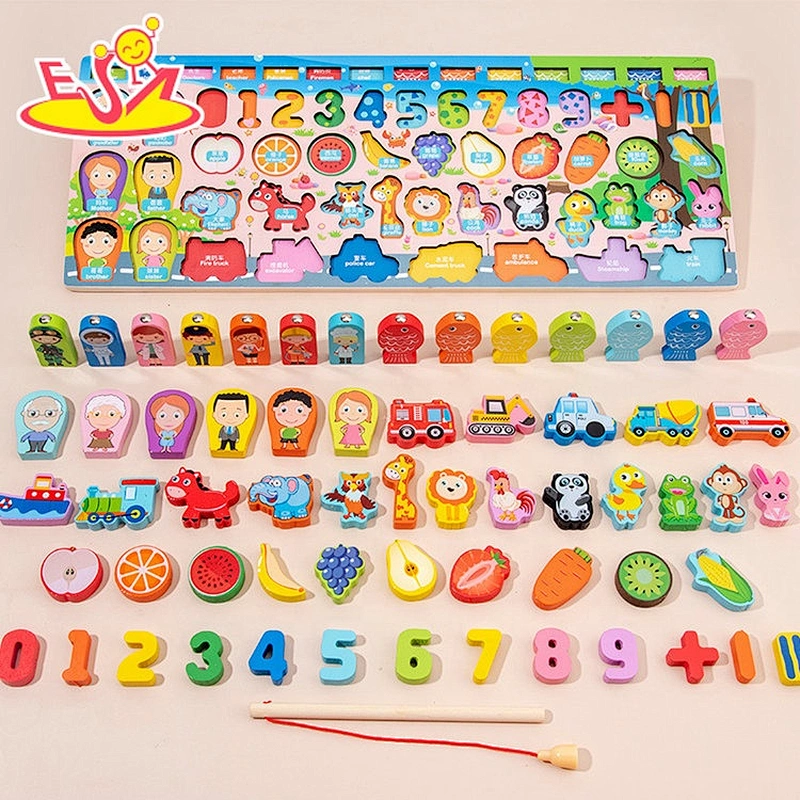 Wooden puzzle Magnetic Fishing Game Toys W12D282