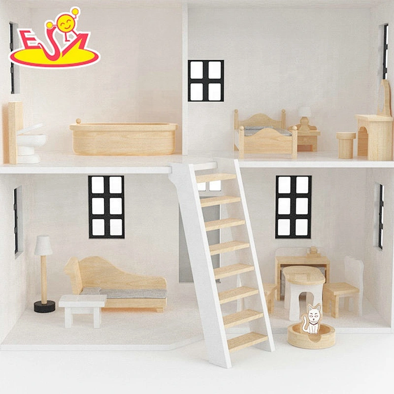2021 new sale wood doll house  toys for pretend play  W06A404