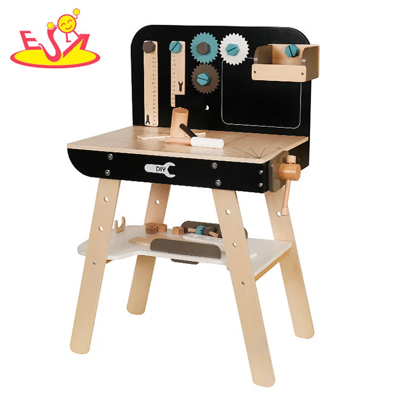 Customize educational wooden drill & learn toolbox workbench DIY toys for kids W03D140