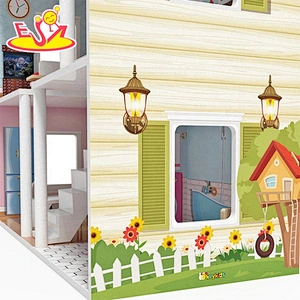 2021 Hot sale wholesale  wood doll house miniature construction toys for kids W06A422