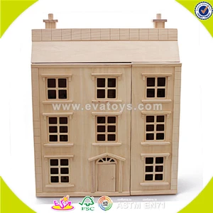 wholesale baby wooden doll house cheap kids wooden doll house top fashion children doll house W06A099