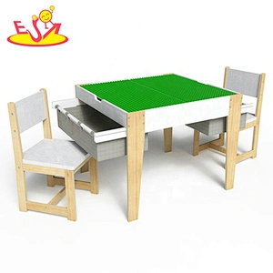 High quality kindergarten educational DIY wooden Wooden table and chairs for kids W08G303