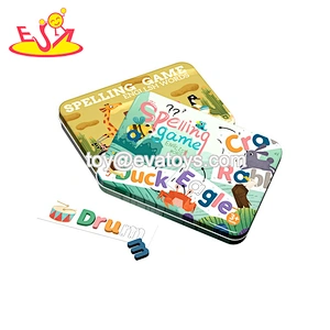Whole sale preschool wooden cartoon study toys for kids W12E100