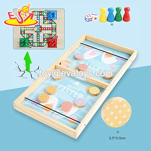 2021 hot sale wooden Cherry 2 in 1 ejection chess for children W11A134D