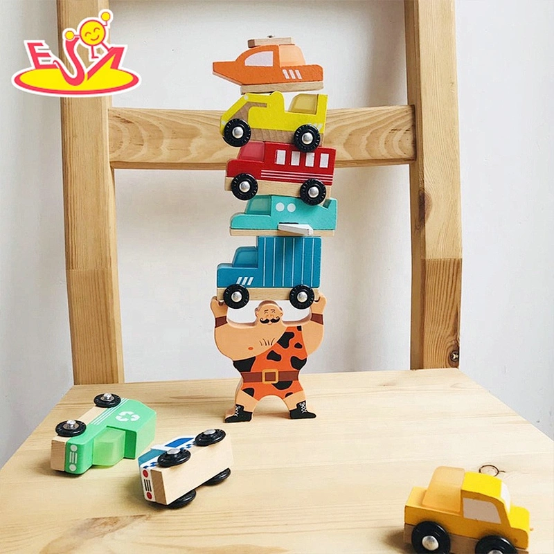2021 Popular cartoon balance block game hand-eye coordination early education wooden stacking toys W13D315