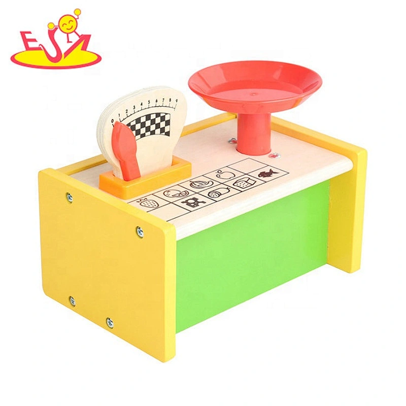 Hot sale intelligent pink wooden assemble tools platform scale toy for children W10D290