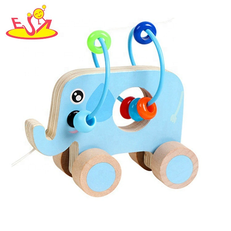 2021 New arrival animal shape wooden bead maze car toy for toddlers W11B280