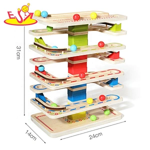 New sale preschool wooden marble run set for kids W04E114