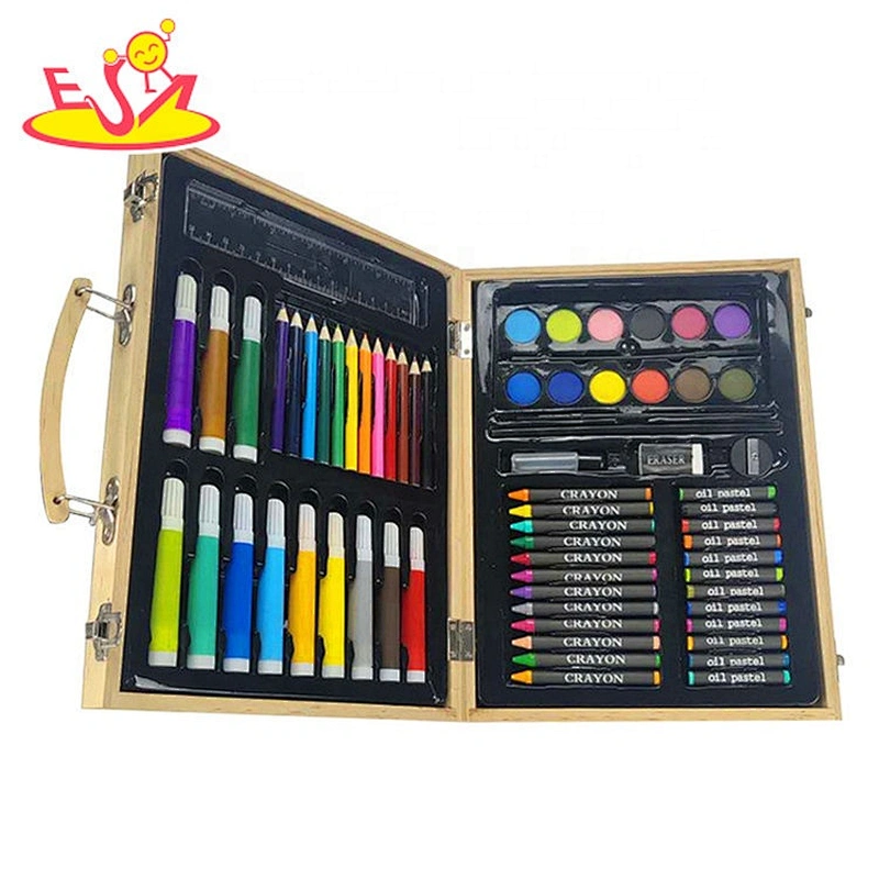 Most popular 67PCS drawing set in wooden case for kids gift W12B181