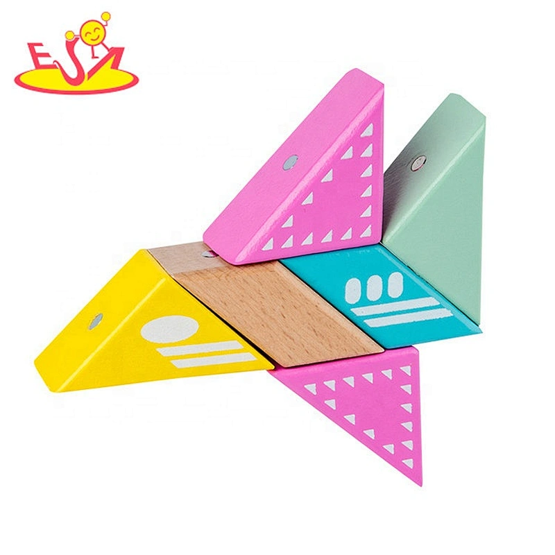 2021 Best-selling wooden 6PCS magnet buliding blocks for kids W13A228