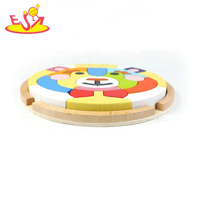 Hot sale educational Wooden animal blocks puzzle W14A259
