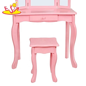 2021 Hot sale kids wooden pink dressing table with drawers W08H134